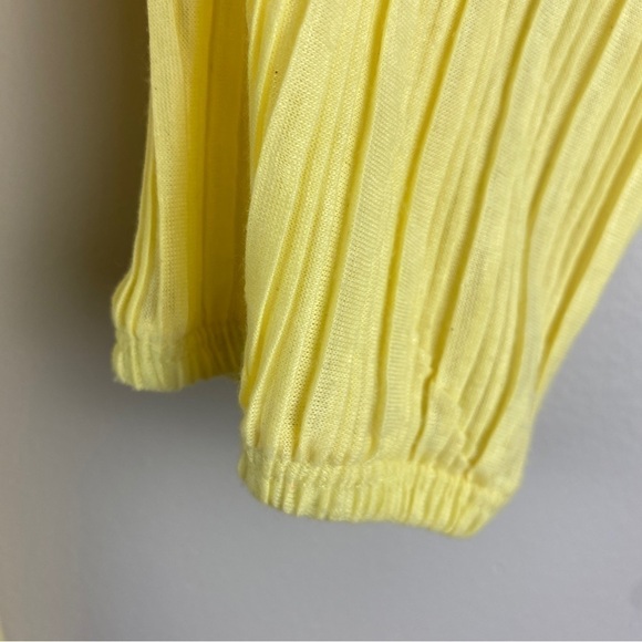 FRENCH Laundry Canary Yellow Boho Ribbed Top XL - Picture 8 of 9